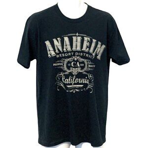 SUNA Mens Anaheim Resort District Graphic T Shirt Size M Blue Short Sleeve
